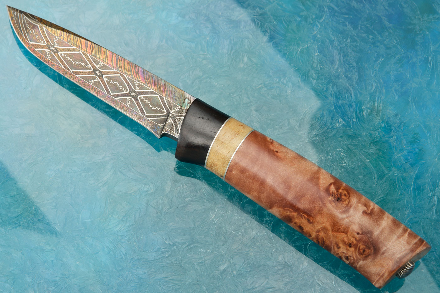 Damascus Hunter with Maple Burl and Blackwood