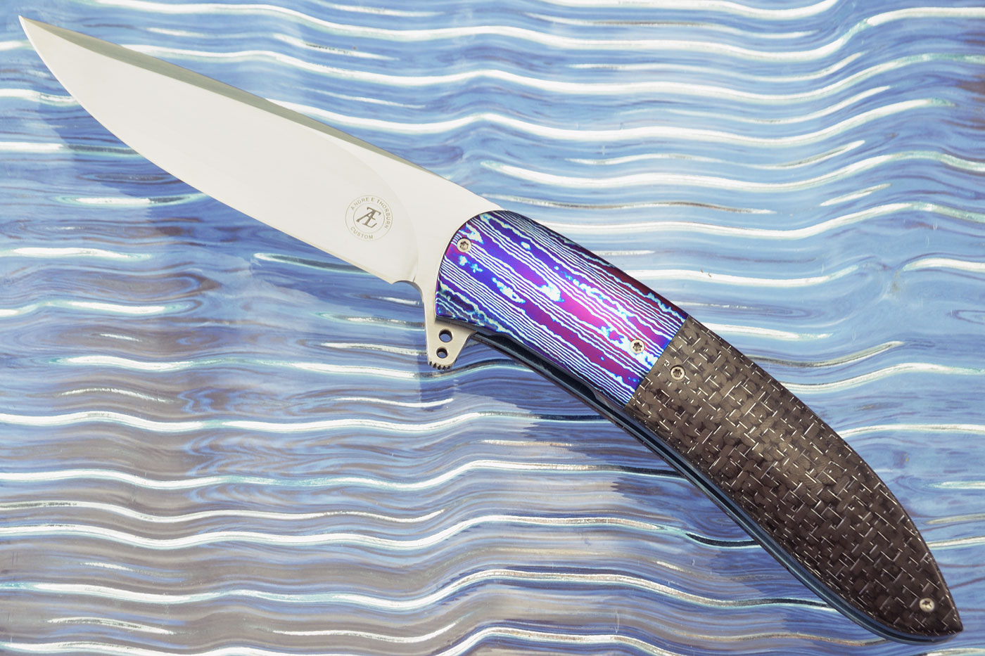 L32 Flipper with Silver Strike Carbon Fiber and Timascus (Ceramic IKBS) - CTS-XHP