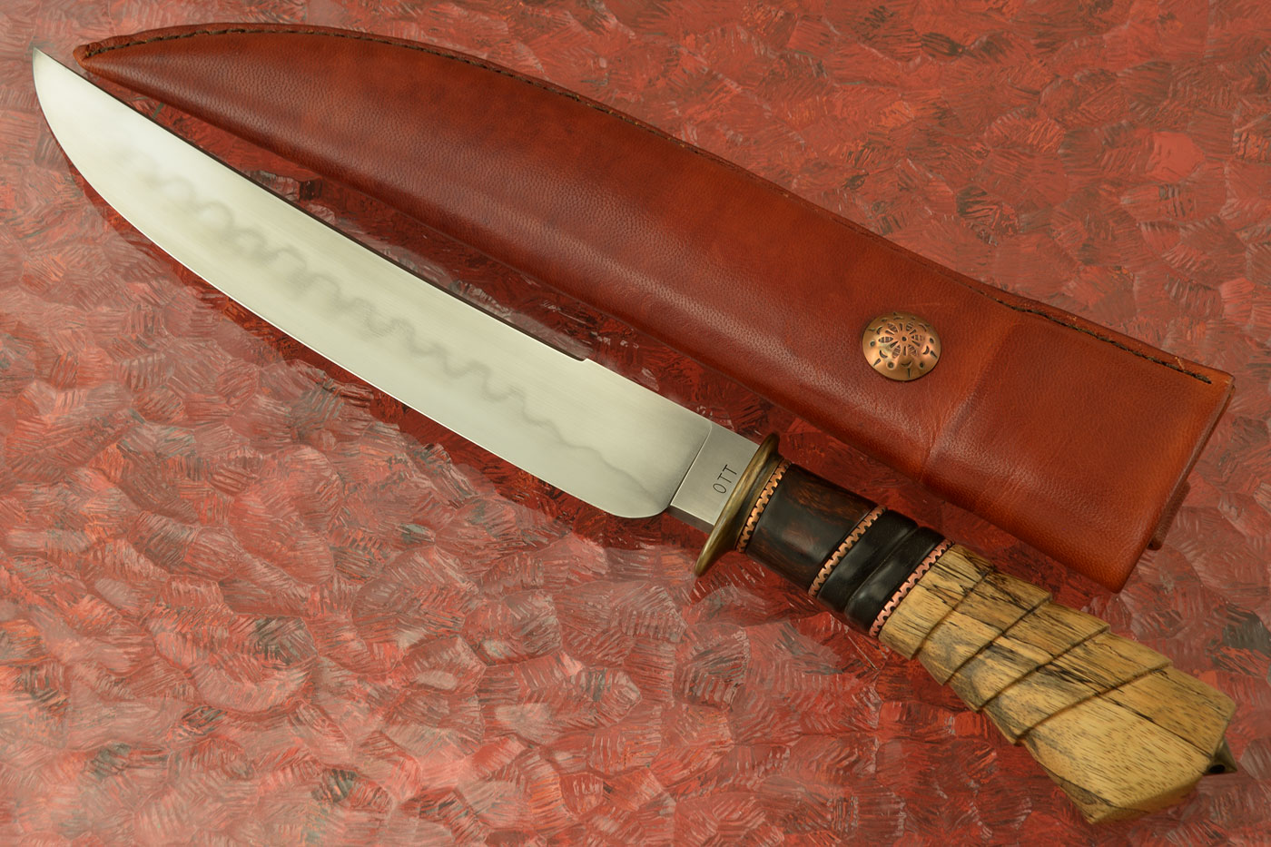 Hamon Fighter with Sculpted Spalted Tamarind