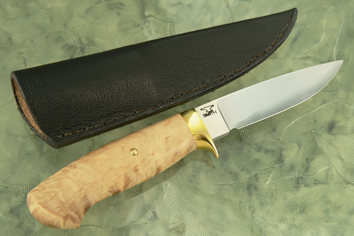 Large Drop Point Hunter with Quilted Birch