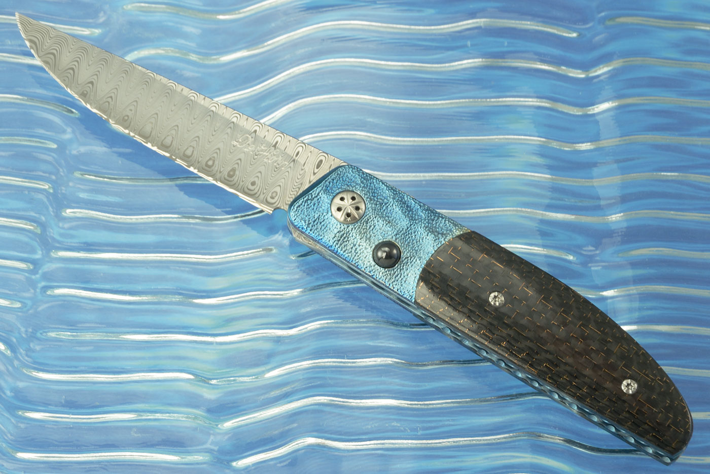 Small Ball Release Front Flipper with Damasteel and Lightning Strike Carbon Fiber