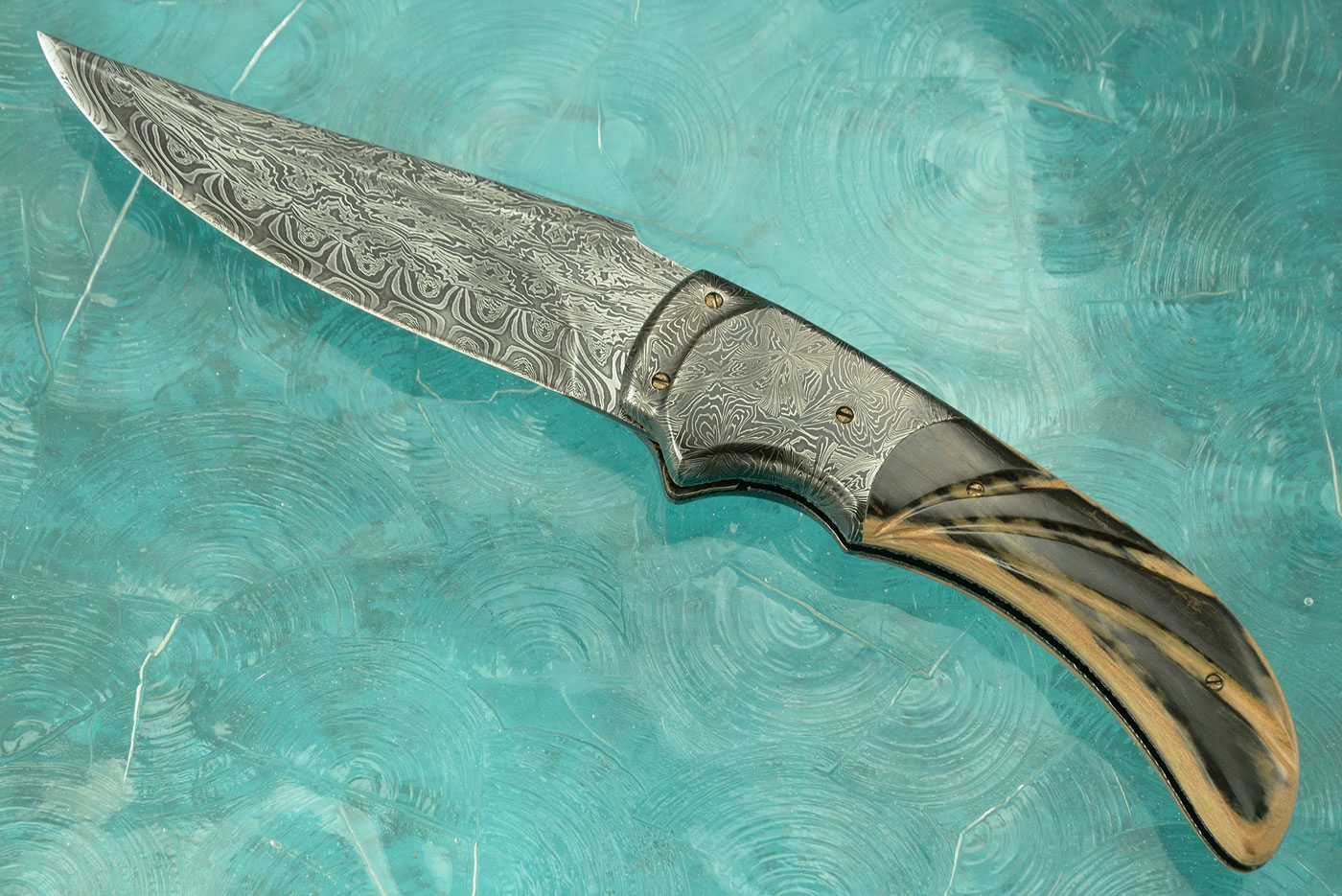 Mirage Front Flipper with Damascus and Mammoth Bark