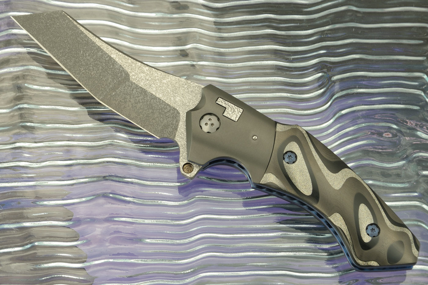 Black Dolphin Flipper with Chatoyant Carbon Fiber and Zirconium