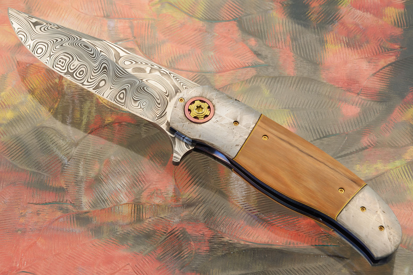 LL-HH Flipper with Mammoth Ivory, Damascus, and Meteorite (Ceramic IKBS)
