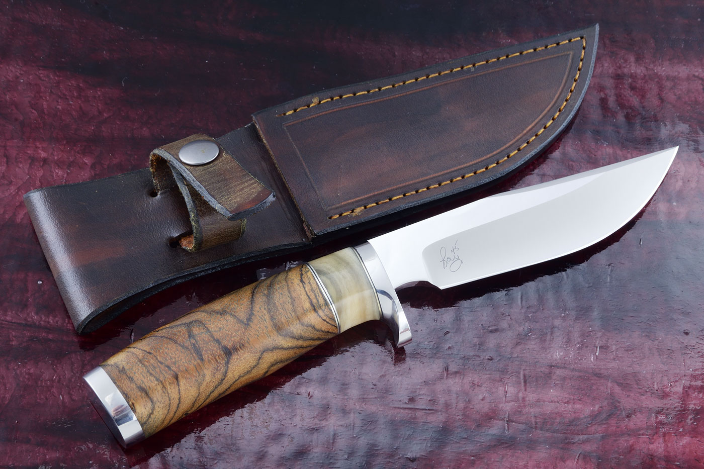 Elk Hunter with Bocote and Sheep Horn (45th Anniversary Knife)