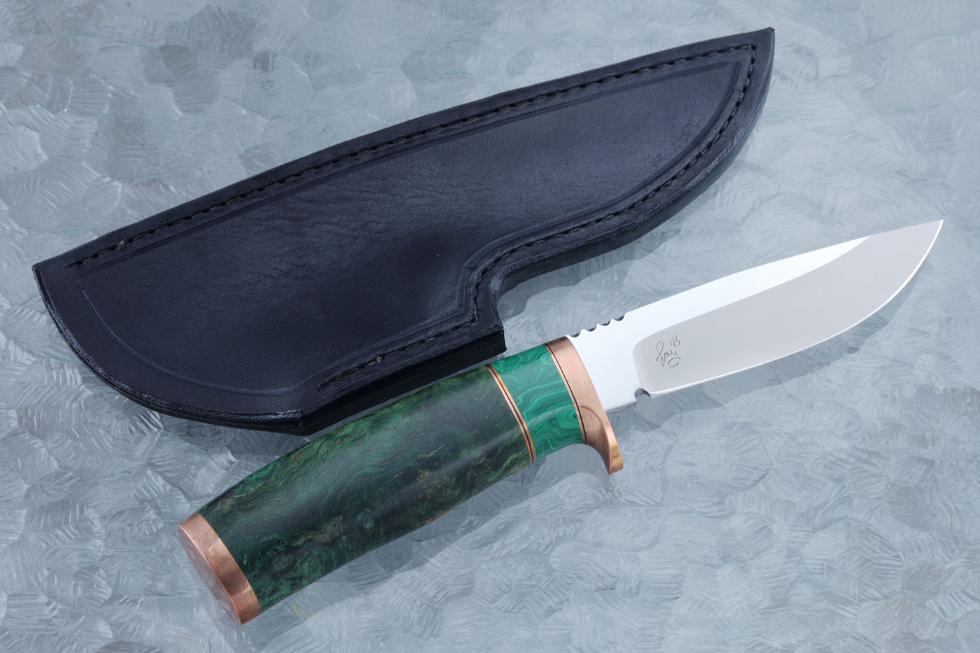 Canadian Hunter with Maple Burl and Malachite (45th Anniversary Knife)