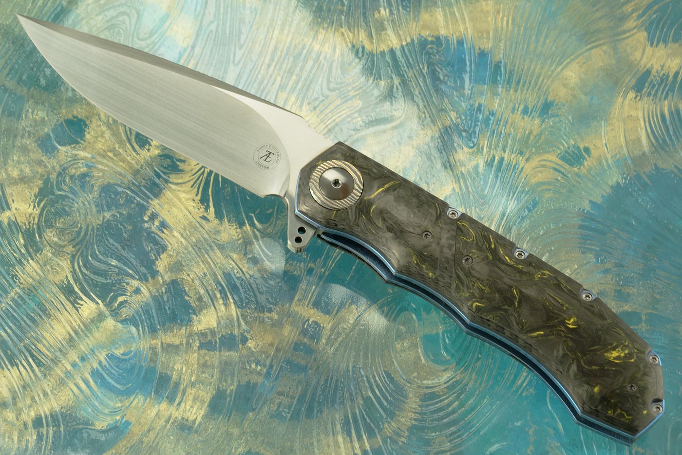 L51 Compact Flipper with Carbon Fiber and Yellow Dark Matter FatCarbon (Ceramic IKBS) - CTS-XHP