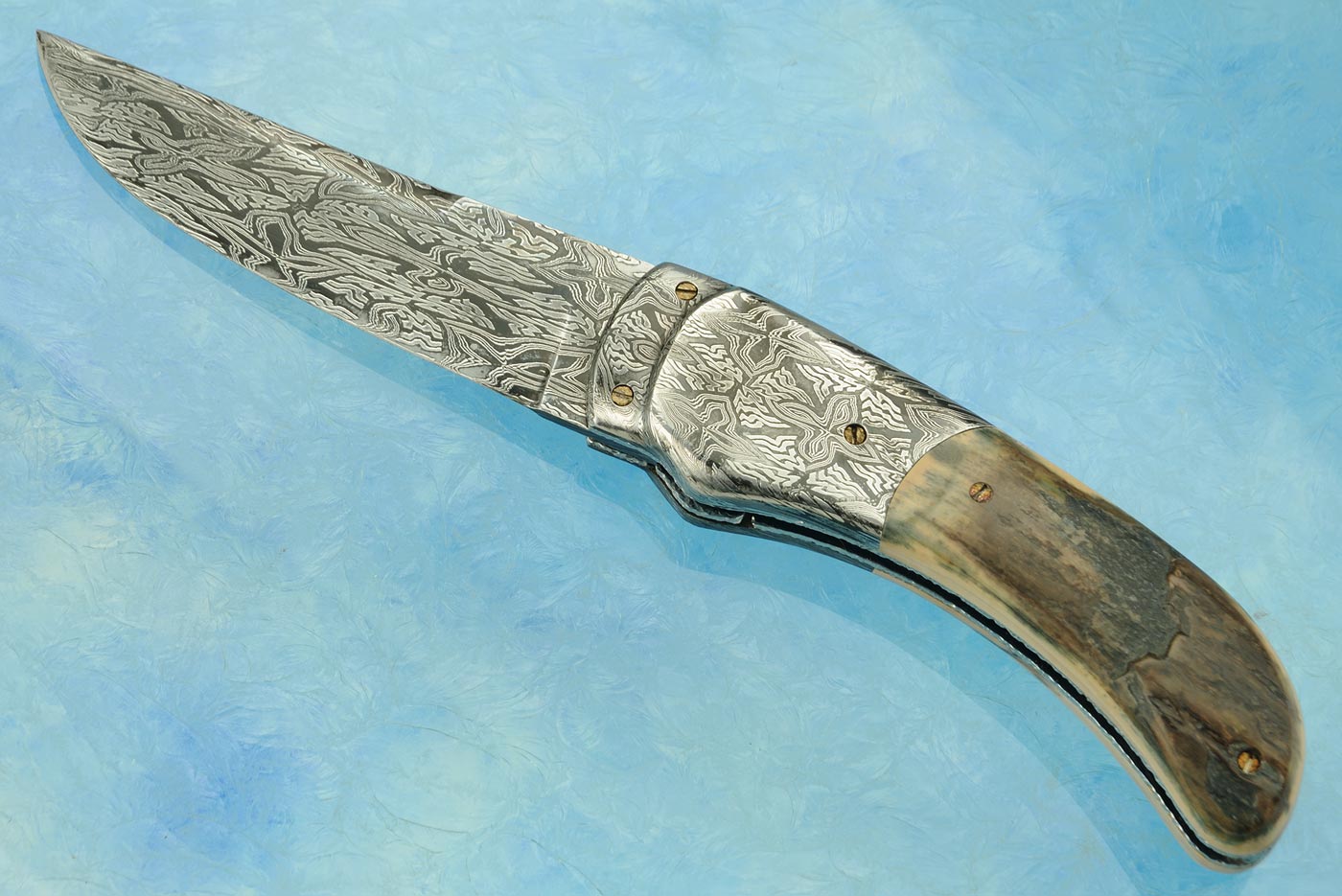 Mirage Front Flipper with Damascus and Mammoth Bark