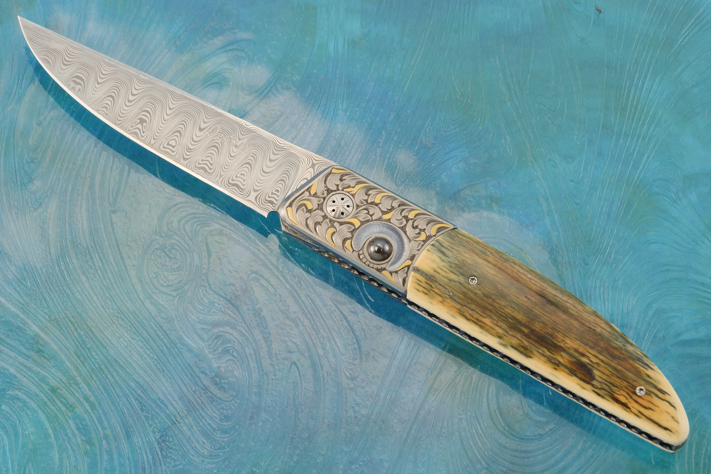 Engraved Large Ball Release Front Flipper with Mammoth Ivory