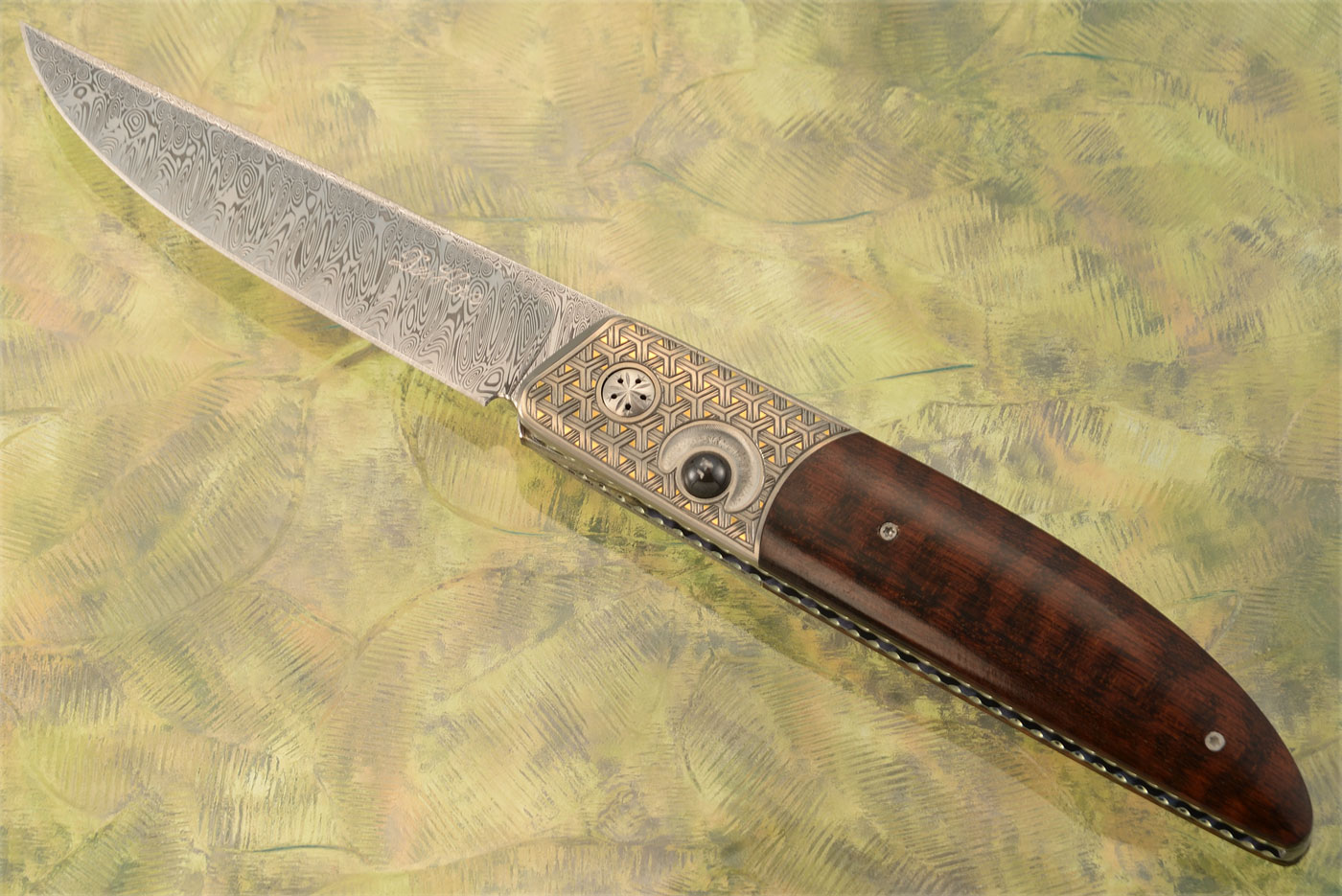 Large Ball Release Front Flipper with Snakewood and Engraved Zirconium