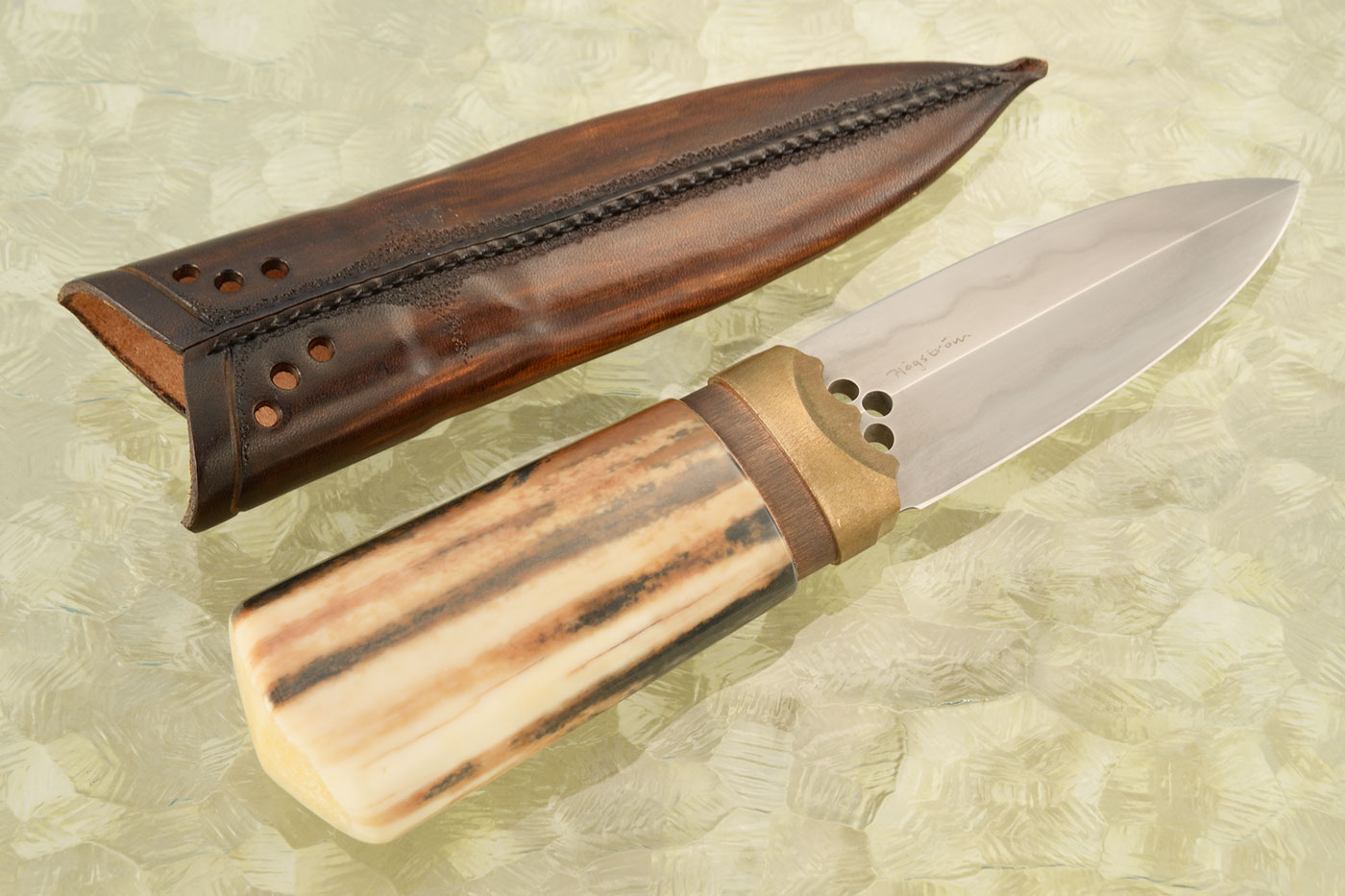 Boot Dagger with Walrus Ivory and Antiqued Bronze