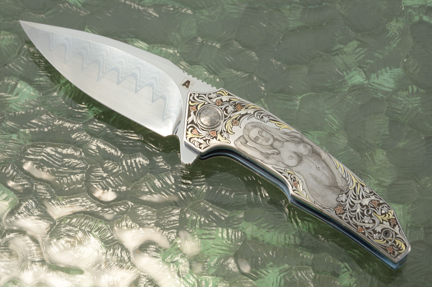 A6 Premium Flipper - Full Engraved Art Nouveau and Floral Scroll - Damacore (Ceramic IKBS)