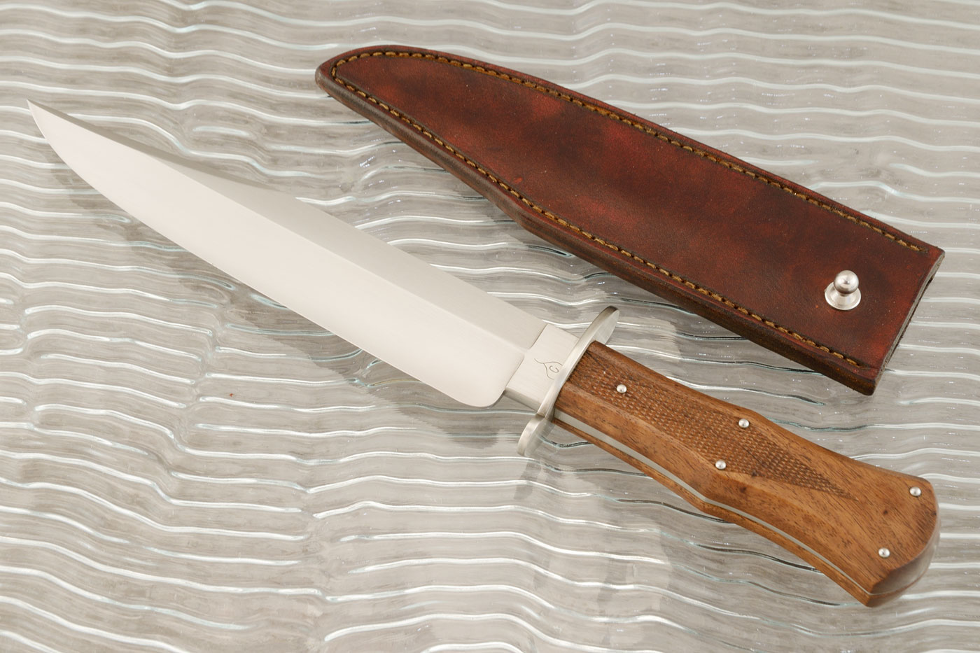 Sheffield Style Bowie with Checkered Black Walnut