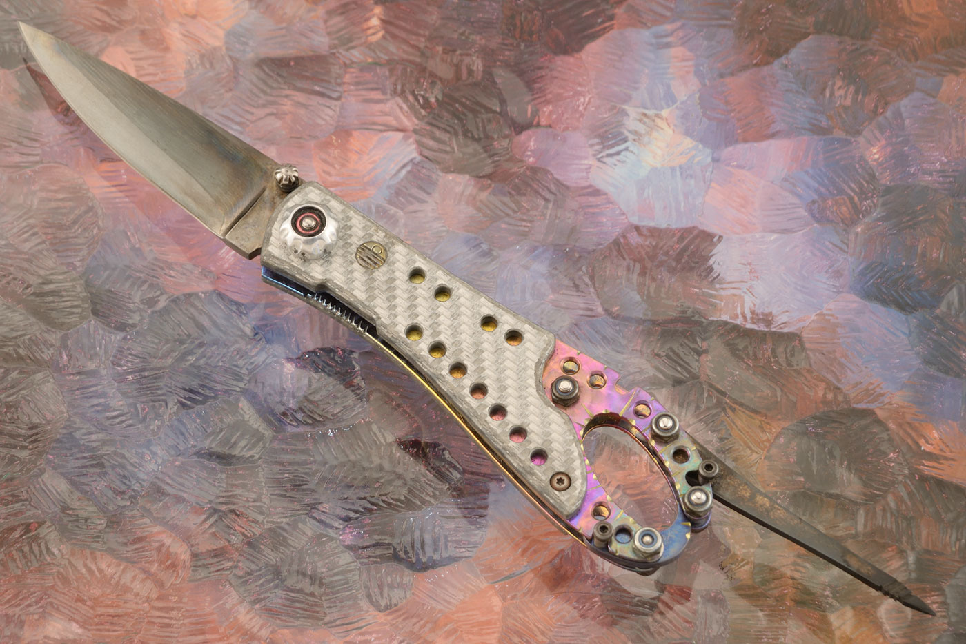 Unicorn with Silver Twill and Stainless Damascus San Mai