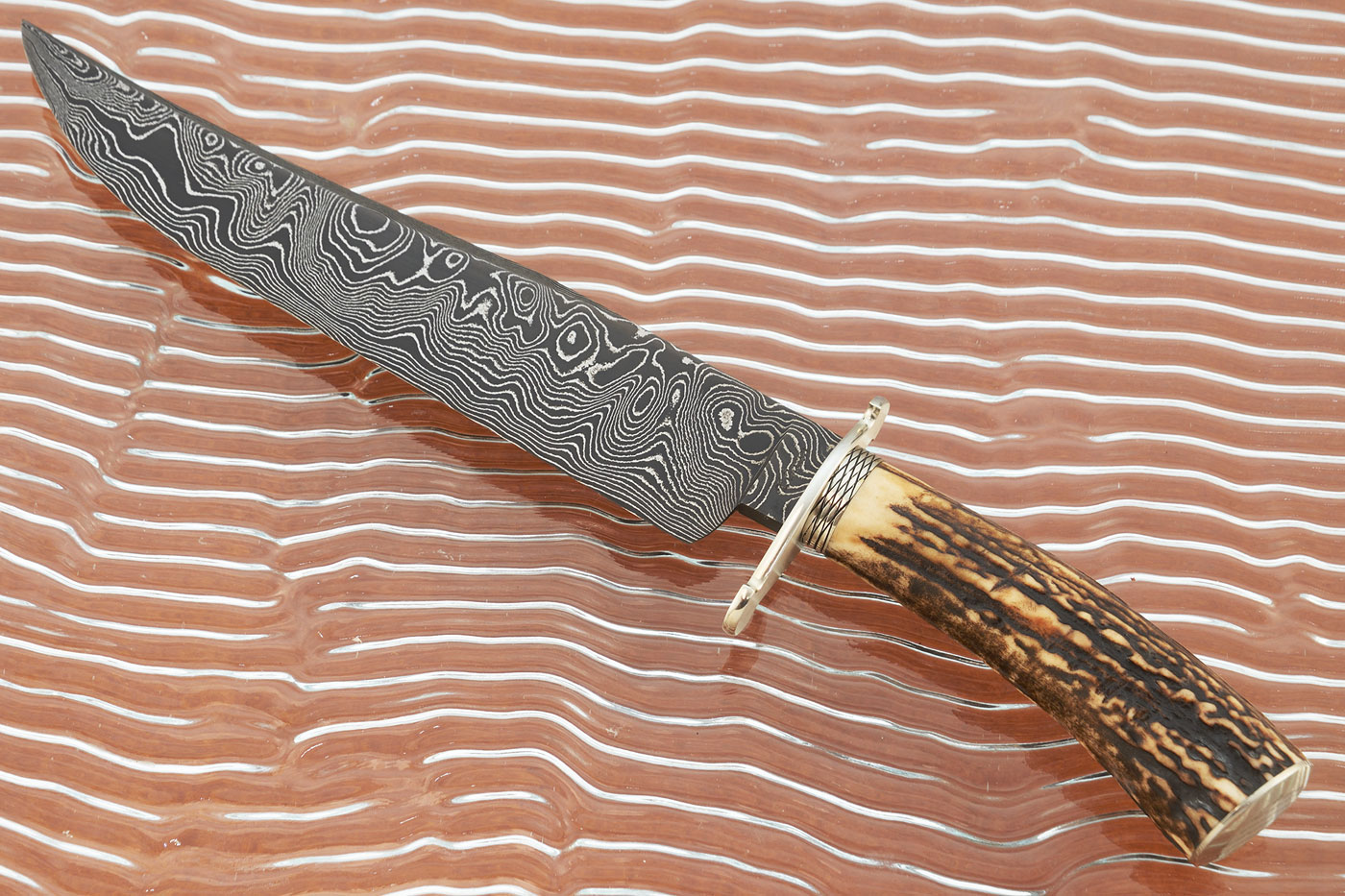 Damascus Bowie with Stag