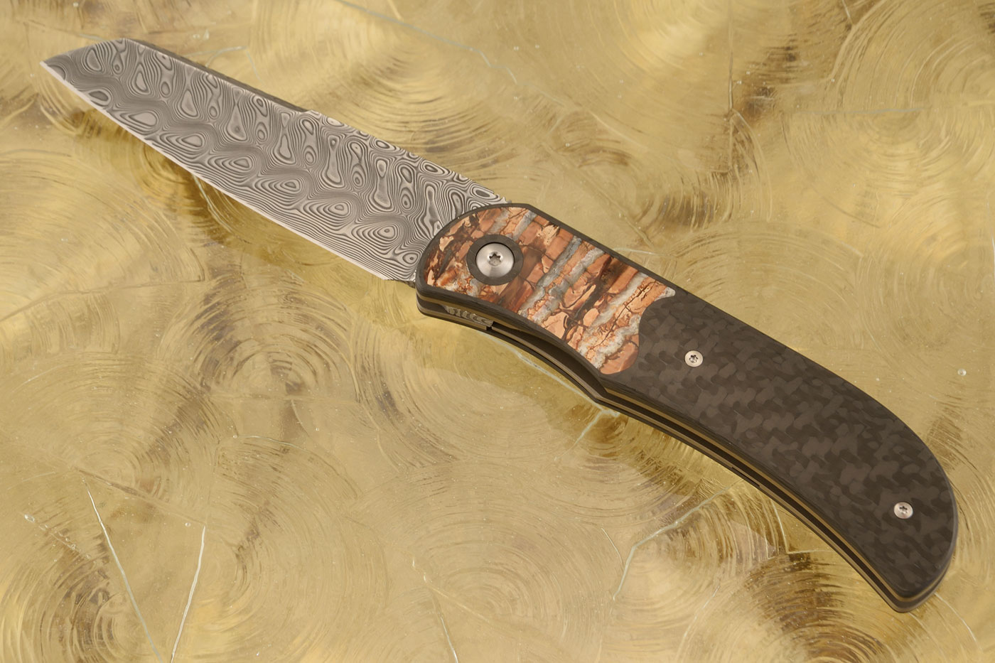 LEXK Plus Front Flipper with Carbon Fiber and Mammoth Molar - Damasteel