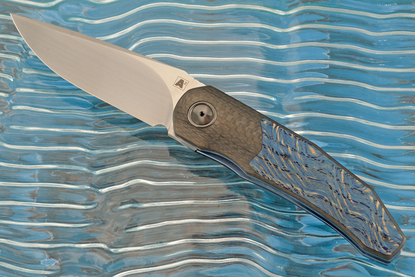 A9 Front Flipper with Carbon Fiber and Blue Oak (Ceramic IKBS) - CPM Magnacut