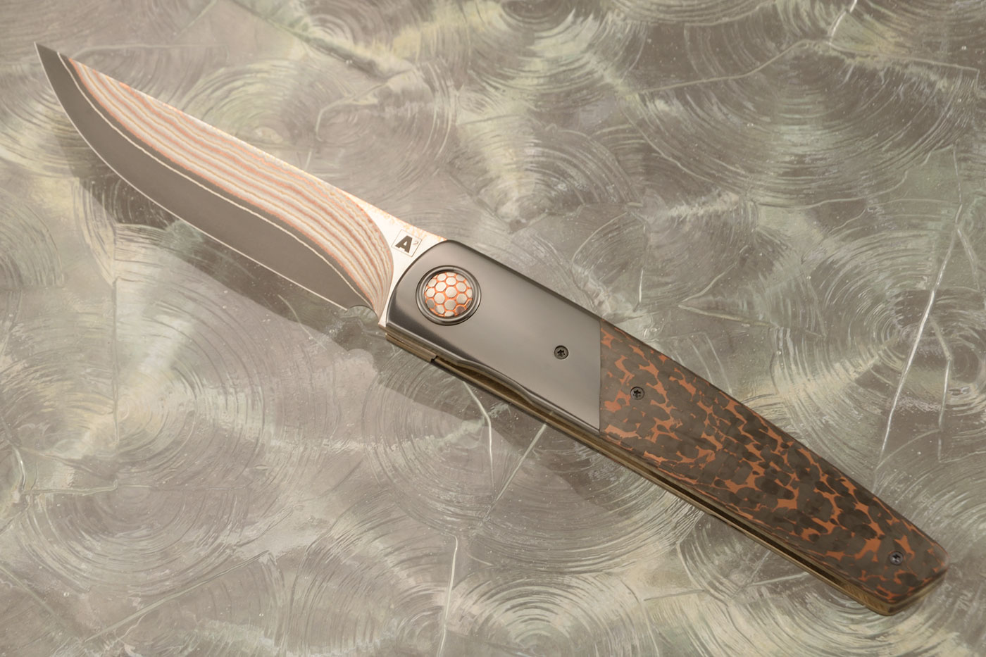 A10 Dress Front Flipper with Copper Snakeskin FatCarbon, Zirconium and Super Conductor (Ceramic IKBS) - Stainless Yu-Shoku