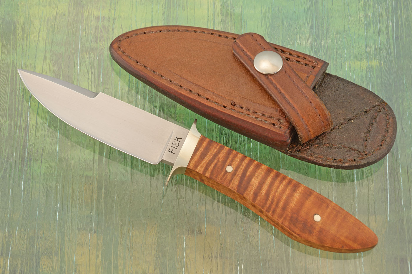 Forged Sendero Boot Knife with Curly Maple