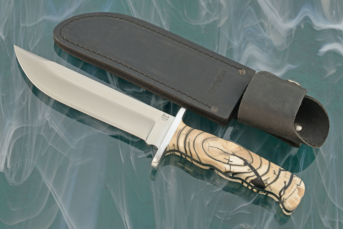 Bowie with Crosscut Mammoth Ivory (124 Bowie Knife)