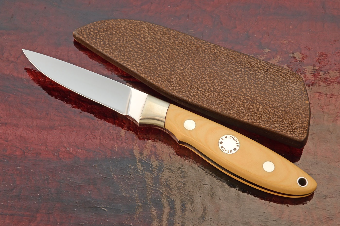 Drop Point Hunter with Antique Micarta