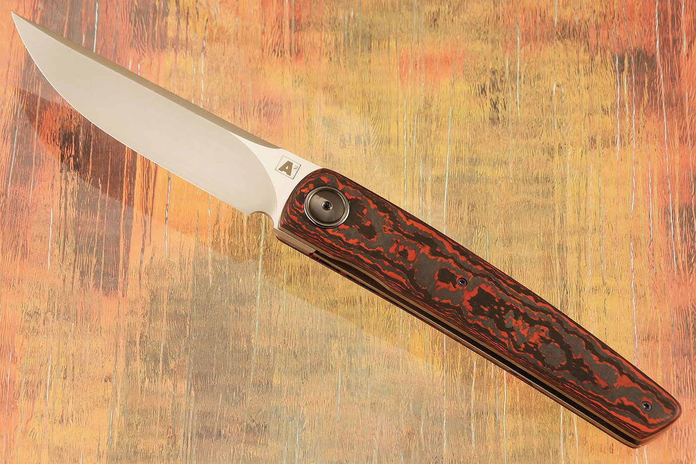 A10 Thiers Front Flipper with Lava Flow FatCarbon and Zirconium (Ceramic IKBS) - M390