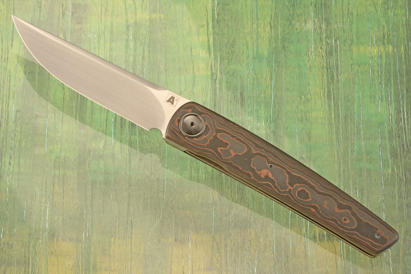 A10 Thiers Front Flipper with Copper Camo FatCarbon and Zirconium (Ceramic IKBS) - M390