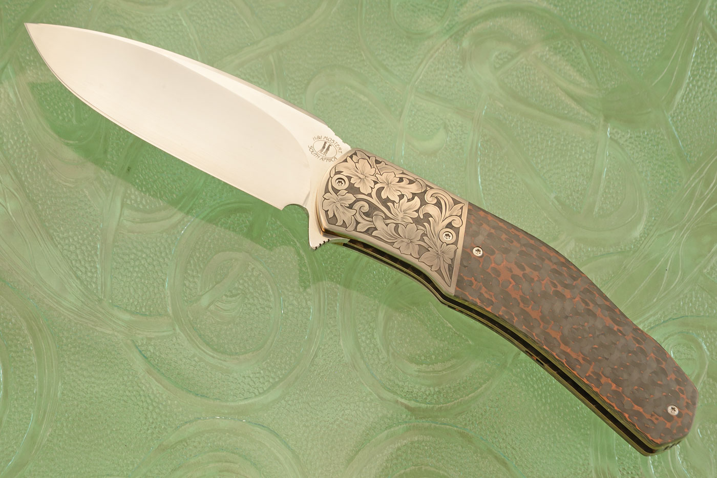 HI-07 Engraved Flipper with Copper Snakeskin FatCarbon (Ceramic IKBS)