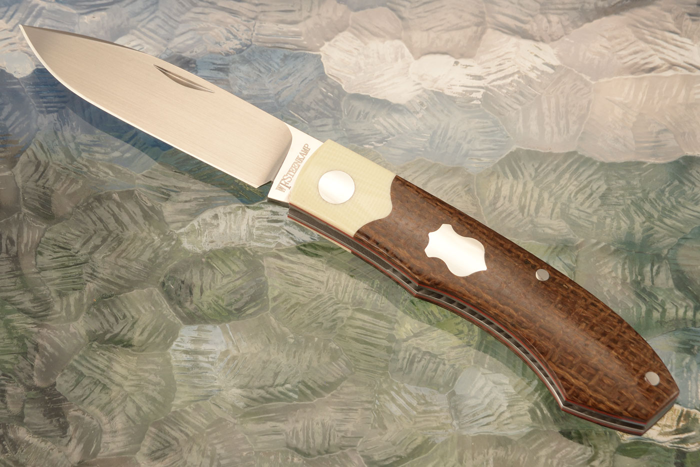 Legend Slipjoint with Burlap Micarta and Ivory G-10 - M390