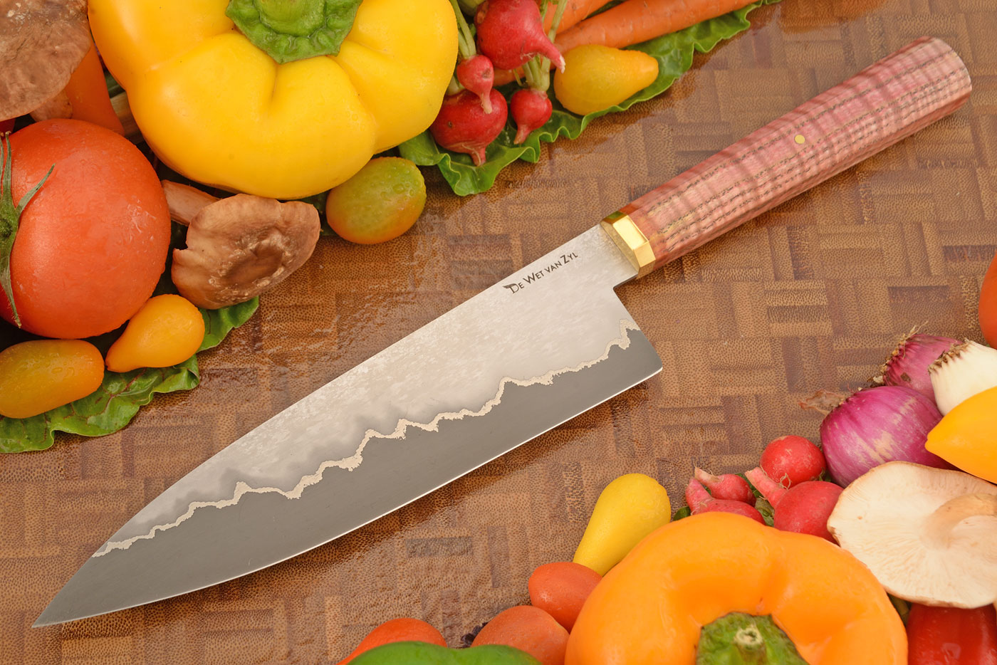 San Mai Chef's Knife with Curly Maple (7-2/3 in)