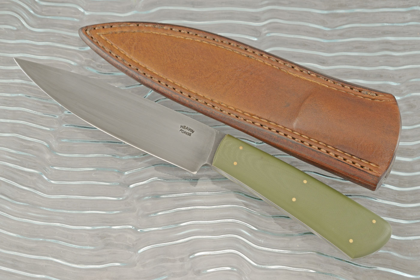 Forged Drop Point Hunter with Green G-10