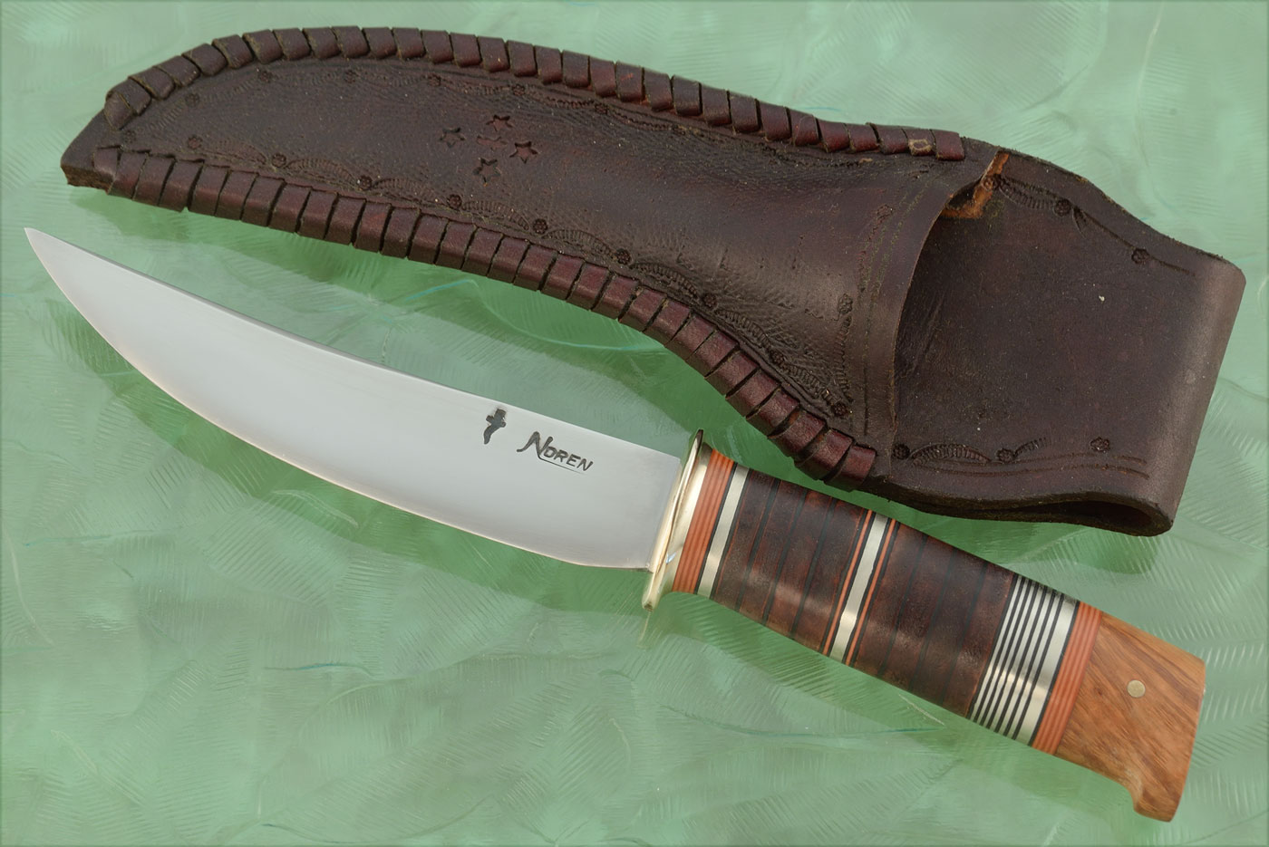 Scagel Style Hunter with Stacked Leather and Maple Burl