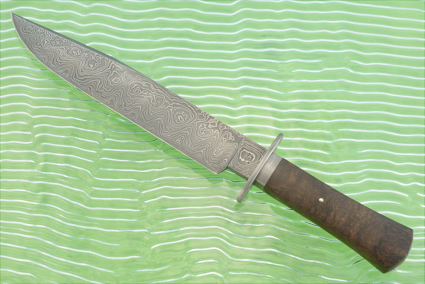 Damascus Ranch Hand Bowie with Red Bushwillow
