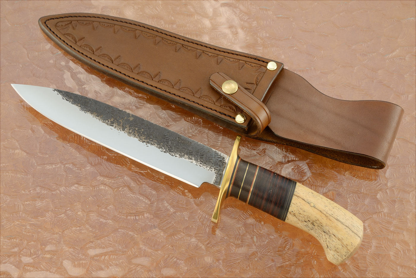 XL Drop Point Fighter with Moose and Horsehide