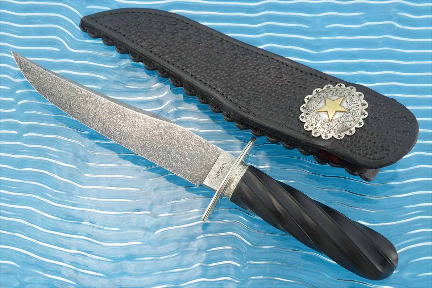 Gentleman's Bowie with Damascus and Fluted African Blackwood