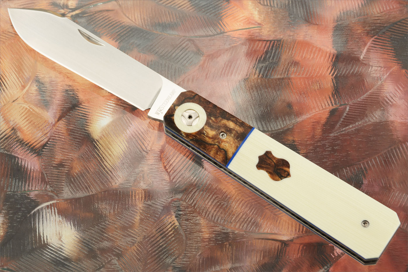 Barlow Slipjoint with Ivory G-10 and Spalted Maple Burl - M390