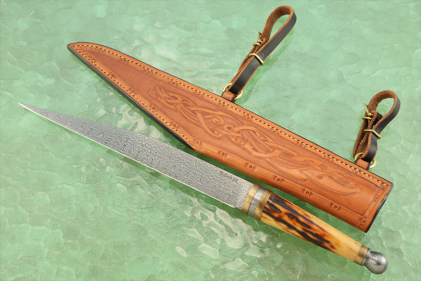 Damascus Seax with Stag