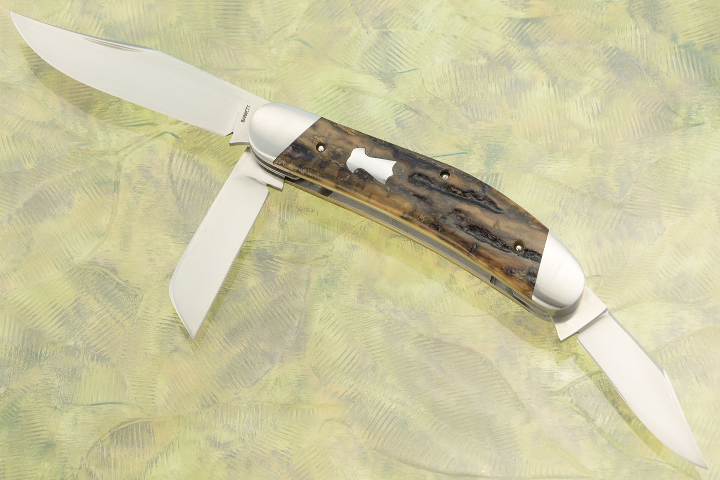 Three Blade Sowbelly Slipjoint with Mammoth Bark - CPM-154