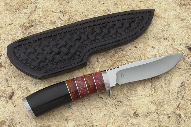 Buffalo Horn and Red Amber Personal Carry Knife