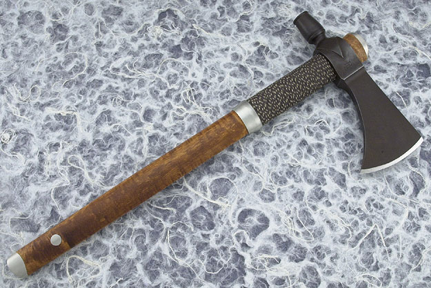 Round Hammer Pole Tomahawk with Curly Maple