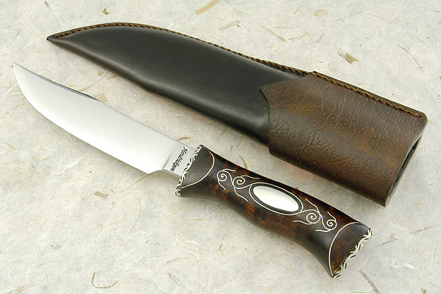 Curly Maple Clip Point Hunter with Escutcheon