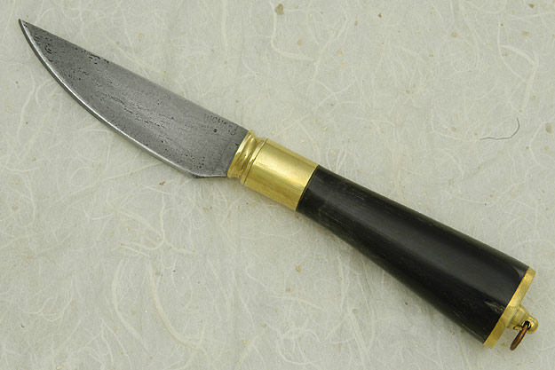 Cow Horn and Brass Neck Knife