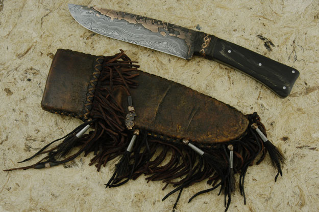 Copper and Buffalo Horn Belt Knife