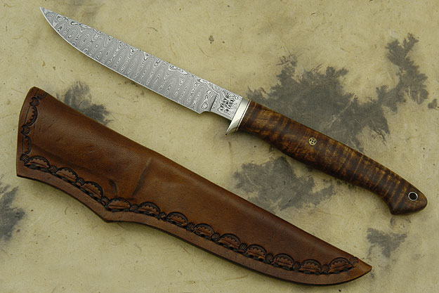 Heartbeat Damascus Bird and Trout Knife