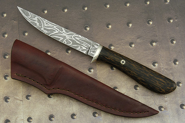 Flame Damascus Bird and Trout Knife