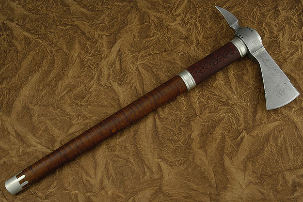 '2004' Damascus Spike Hawk with Curly Maple Haft