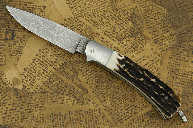 Stag and Damascus Bale Lock Folder