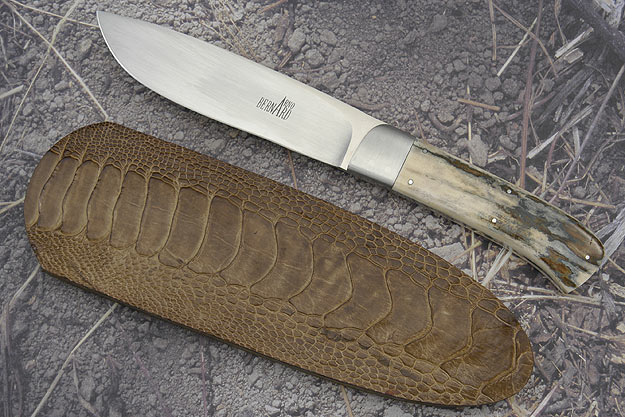 Deep Belly Drop Point Hunter with Mammoth Ivory