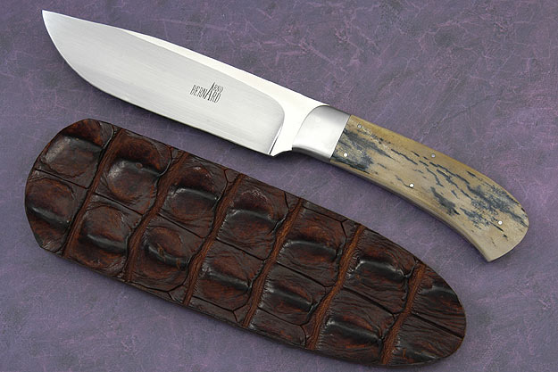 Large Drop Point Hunter with Mammoth Ivory