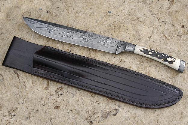 Damascus and Stag Integral Bowie